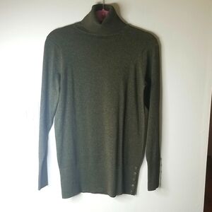 DG2 Diane Gilman womens turtleneck  with button detail